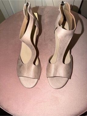 FME Women's Open-Toe Heeled Sandals in Blush